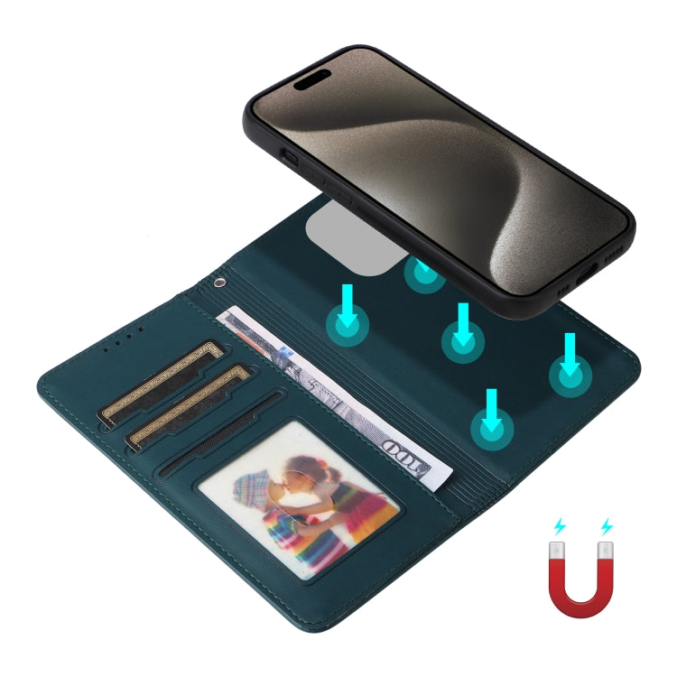 For iPhone 15 Pro Max BETOPNICE BN-005 2 in 1 Detachable Imitate Genuine Leather Phone Case(Blue) by BETOPNICE