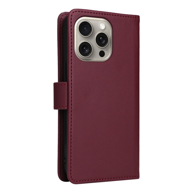 For iPhone 15 Pro Max BETOPNICE BN-005 2 in 1 Detachable Imitate Genuine Leather Phone Case(Wine Red) by BETOPNICE