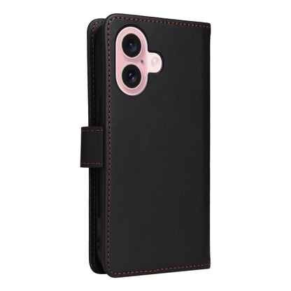 For iPhone 16 BETOPNICE BN-005 2 in 1 Detachable Imitate Genuine Leather Phone Case(Black) by BETOPNICE