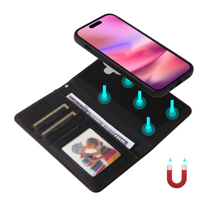 For iPhone 16 BETOPNICE BN-005 2 in 1 Detachable Imitate Genuine Leather Phone Case(Black) by BETOPNICE