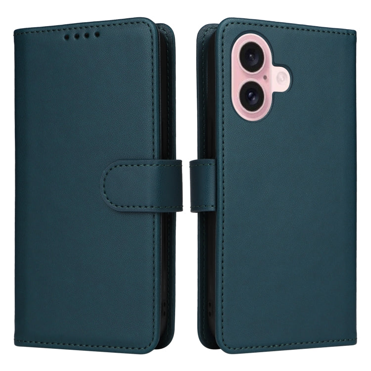 For iPhone 16 BETOPNICE BN-005 2 in 1 Detachable Imitate Genuine Leather Phone Case(Blue) by BETOPNICE