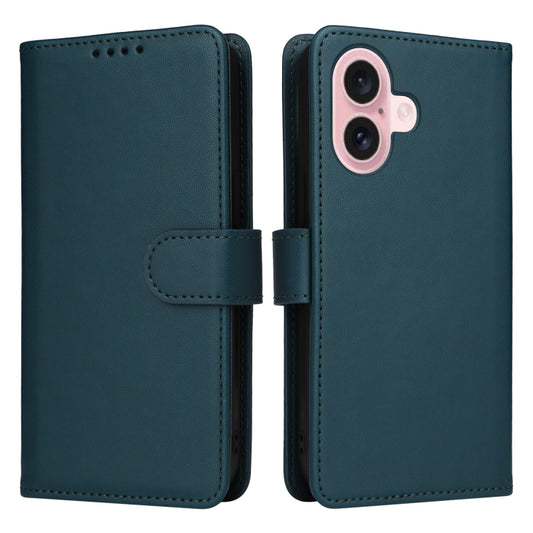 For iPhone 16 BETOPNICE BN-005 2 in 1 Detachable Imitate Genuine Leather Phone Case(Blue) by BETOPNICE