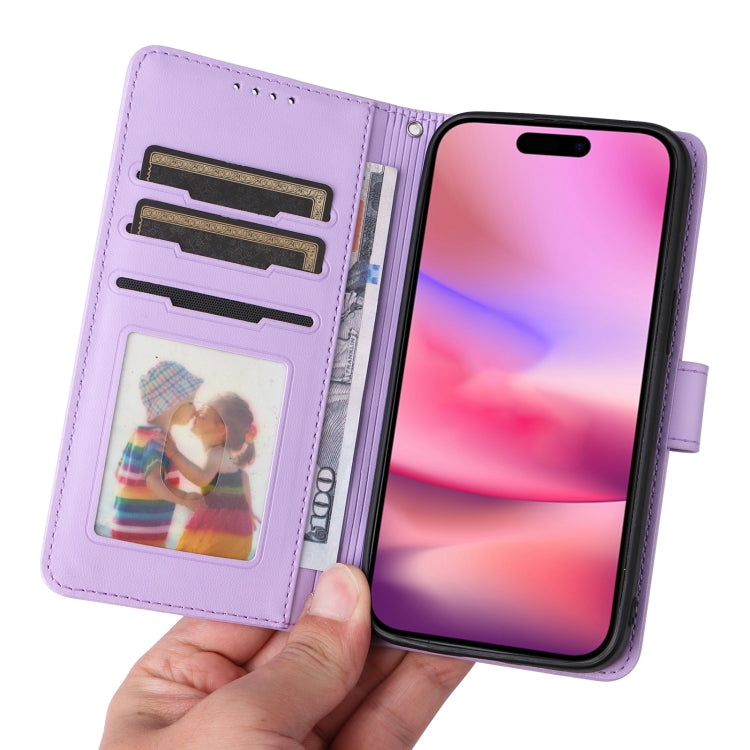 For iPhone 16 Plus BETOPNICE BN-005 2 in 1 Detachable Imitate Genuine Leather Phone Case(Light Purple) by BETOPNICE