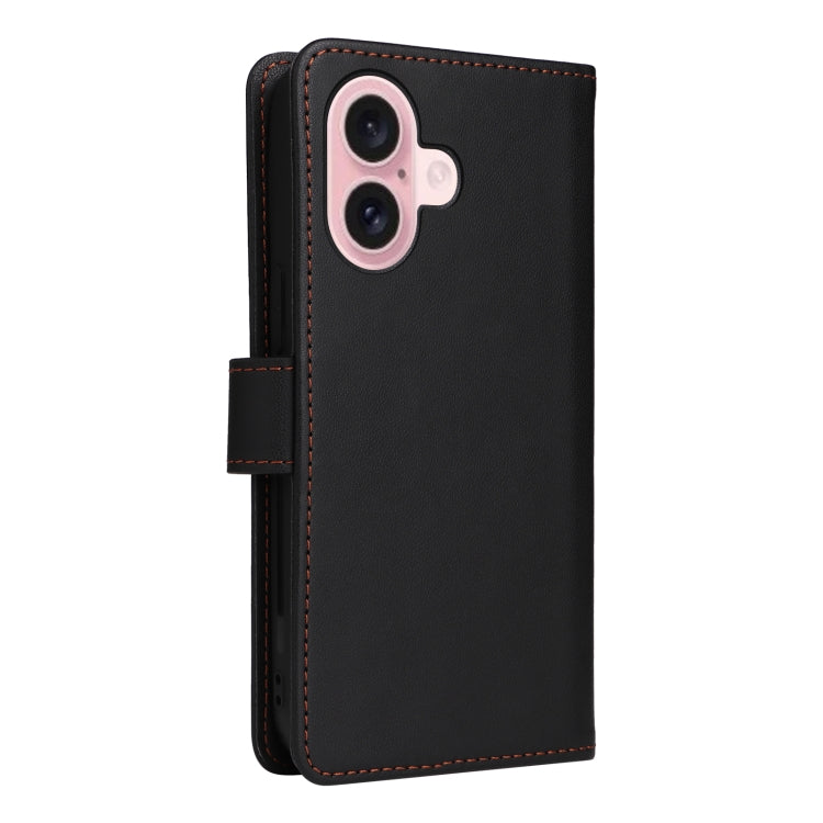 For iPhone 16 Plus BETOPNICE BN-005 2 in 1 Detachable Imitate Genuine Leather Phone Case(Black) by BETOPNICE