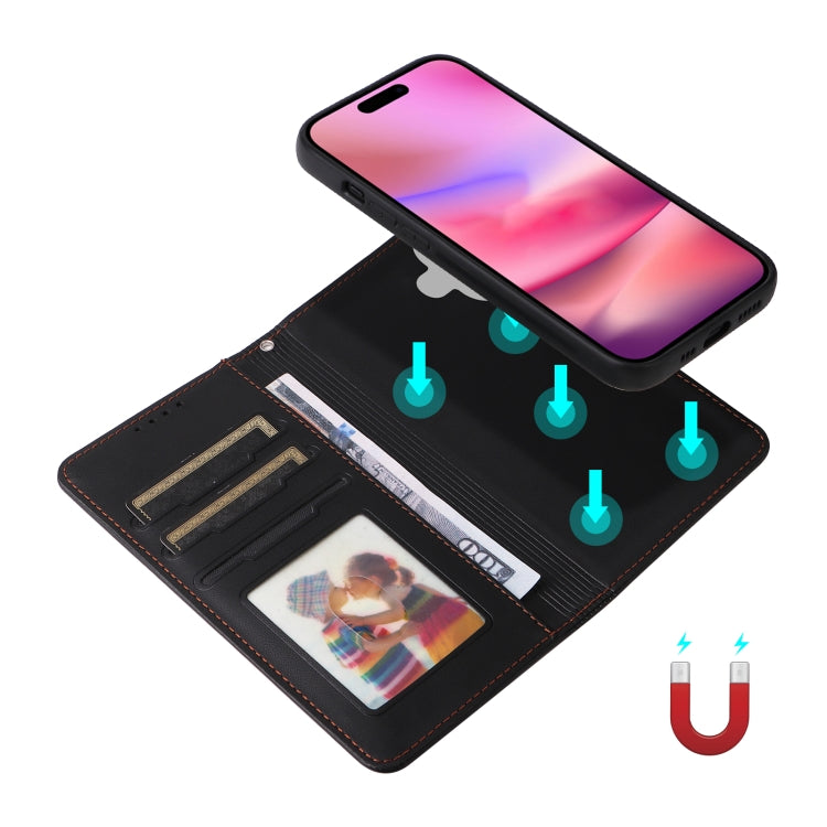 For iPhone 16 Plus BETOPNICE BN-005 2 in 1 Detachable Imitate Genuine Leather Phone Case(Black) by BETOPNICE