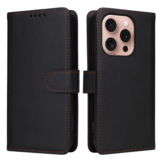 For iPhone 16 Pro BETOPNICE BN-005 2 in 1 Detachable Imitate Genuine Leather Phone Case(Black) by BETOPNICE
