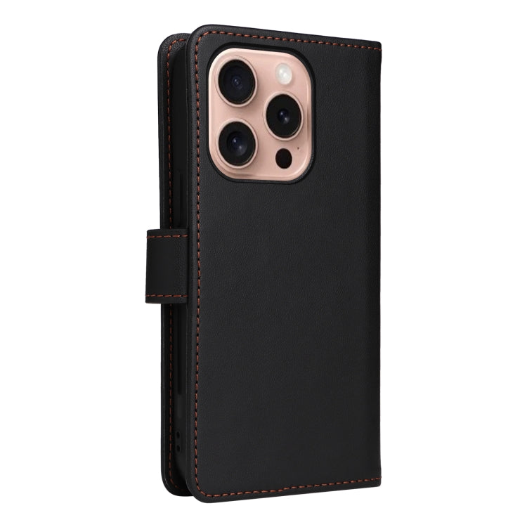 For iPhone 16 Pro BETOPNICE BN-005 2 in 1 Detachable Imitate Genuine Leather Phone Case(Black) by BETOPNICE
