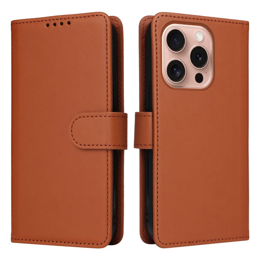 For iPhone 16 Pro BETOPNICE BN-005 2 in 1 Detachable Imitate Genuine Leather Phone Case(Brown) by BETOPNICE