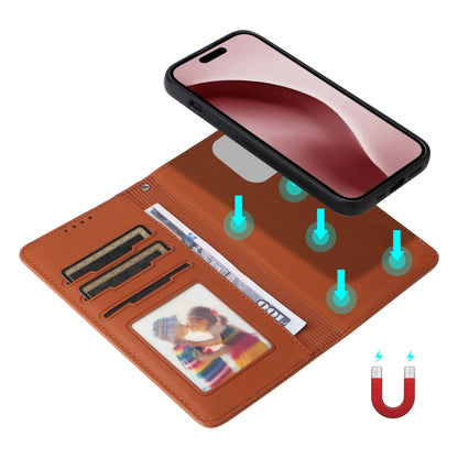 For iPhone 16 Pro BETOPNICE BN-005 2 in 1 Detachable Imitate Genuine Leather Phone Case(Brown) by BETOPNICE