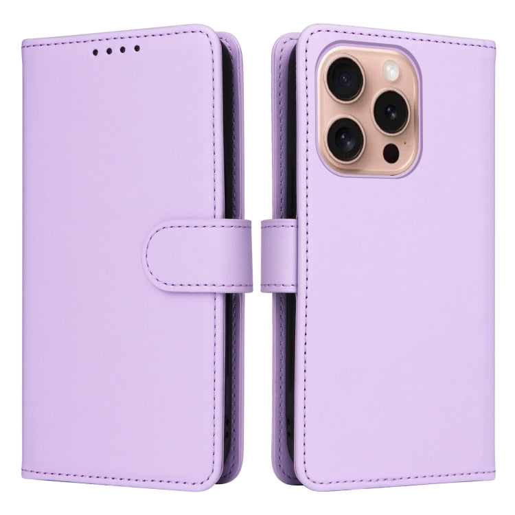 For iPhone 16 Pro Max BETOPNICE BN-005 2 in 1 Detachable Imitate Genuine Leather Phone Case(Light Purple) by BETOPNICE
