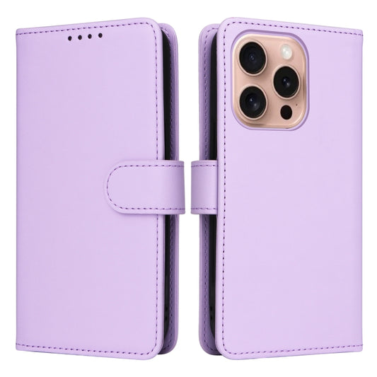 For iPhone 16 Pro Max BETOPNICE BN-005 2 in 1 Detachable Imitate Genuine Leather Phone Case(Light Purple) by BETOPNICE