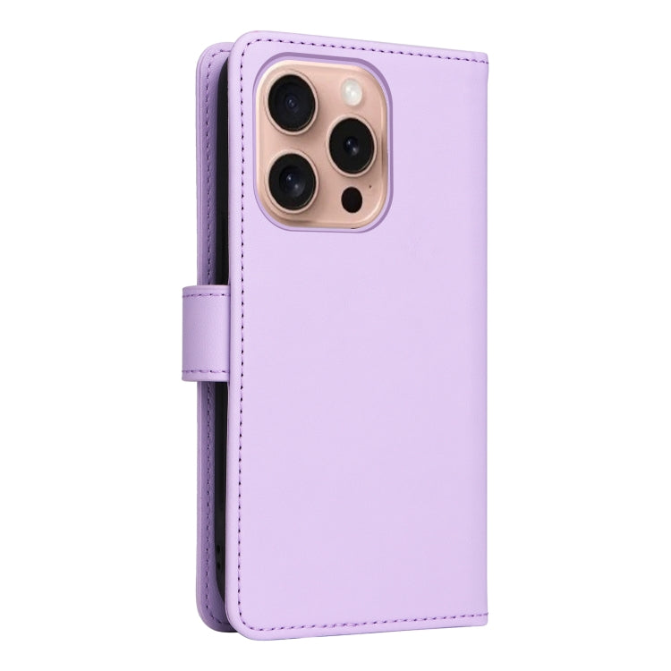 For iPhone 16 Pro Max BETOPNICE BN-005 2 in 1 Detachable Imitate Genuine Leather Phone Case(Light Purple) by BETOPNICE