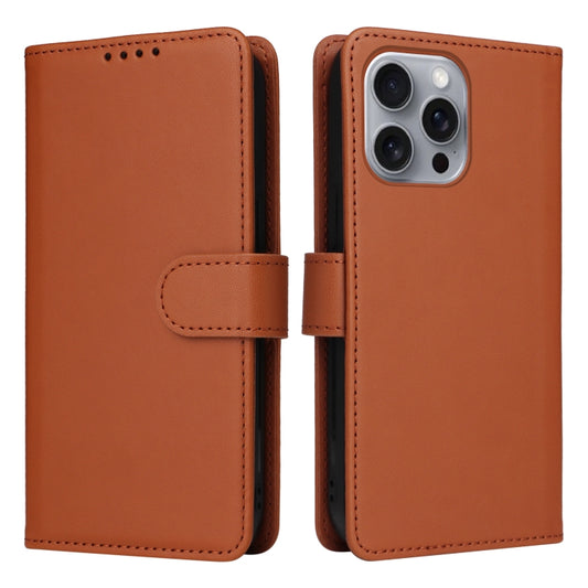For iPhone 16 Pro Max BETOPNICE BN-005 2 in 1 Detachable Imitate Genuine Leather Phone Case(Brown) by BETOPNICE