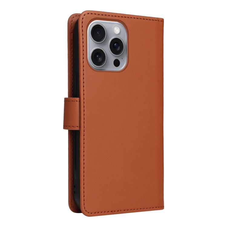 For iPhone 16 Pro Max BETOPNICE BN-005 2 in 1 Detachable Imitate Genuine Leather Phone Case(Brown) by BETOPNICE