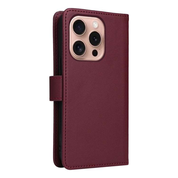 For iPhone 16 Pro Max BETOPNICE BN-005 2 in 1 Detachable Imitate Genuine Leather Phone Case(Wine Red) by BETOPNICE