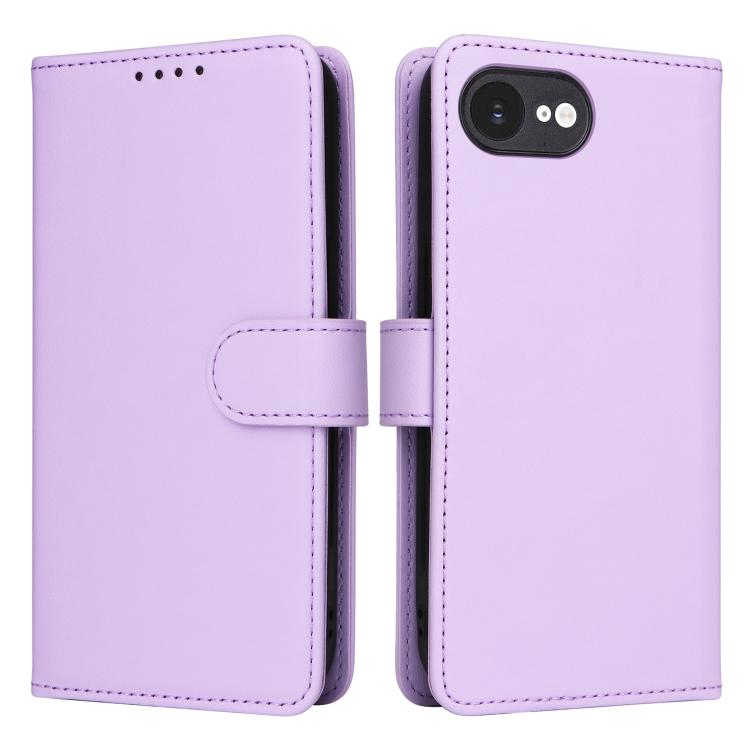 For iPhone 16e BETOPNICE BN-005 2 in 1 Detachable Imitate Genuine Leather Phone Case(Light Purple) by BETOPNICE