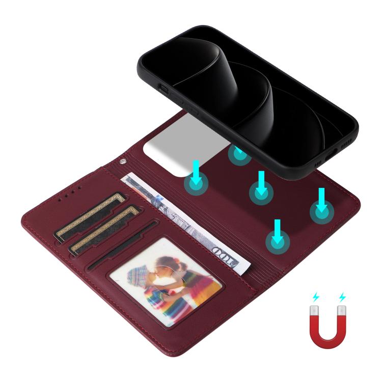 For iPhone 17 Pro Max BETOPNICE BN-005 2 in 1 Detachable Imitate Genuine Leather Phone Case(Wine Red) by BETOPNICE