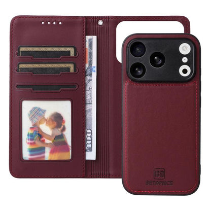 For iPhone 17 Pro BETOPNICE BN-005 2 in 1 Detachable Imitate Genuine Leather Phone Case(Wine Red) by BETOPNICE