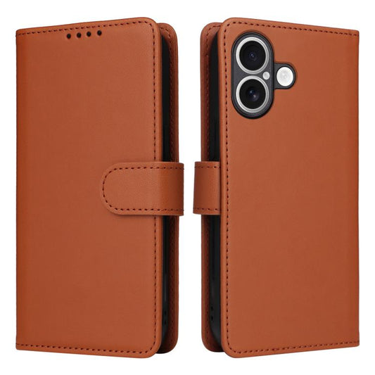 For iPhone 17 BETOPNICE BN-005 2 in 1 Detachable Imitate Genuine Leather Phone Case(Brown) by BETOPNICE