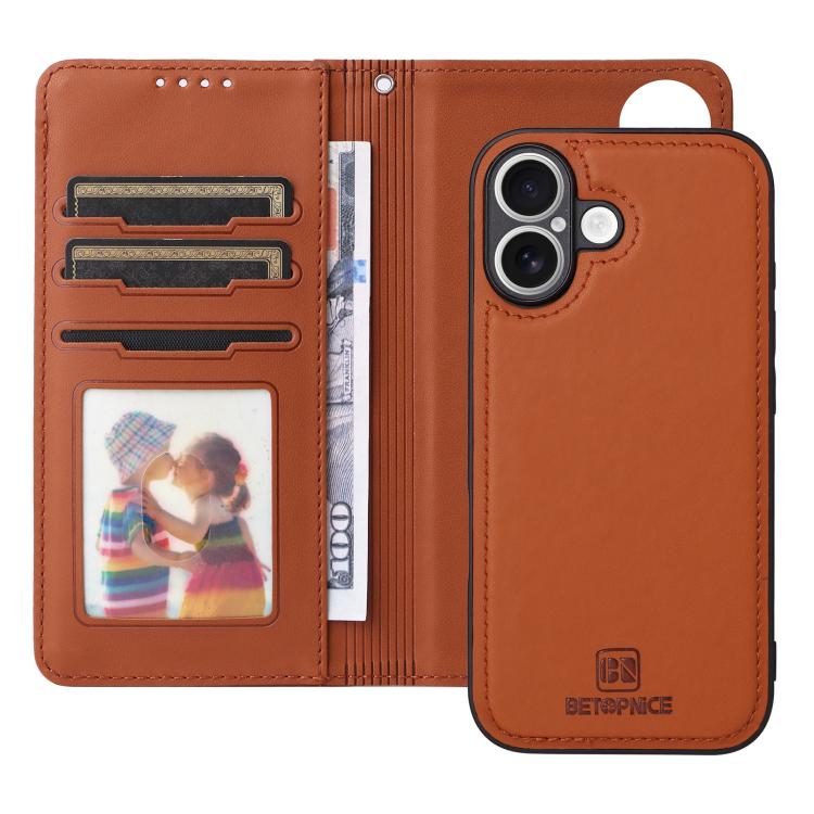 For iPhone 17 BETOPNICE BN-005 2 in 1 Detachable Imitate Genuine Leather Phone Case(Brown) by BETOPNICE