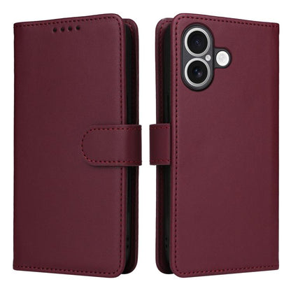 For iPhone 17 BETOPNICE BN-005 2 in 1 Detachable Imitate Genuine Leather Phone Case(Wine Red) by BETOPNICE