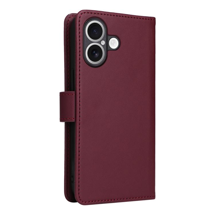 For iPhone 17 BETOPNICE BN-005 2 in 1 Detachable Imitate Genuine Leather Phone Case(Wine Red) by BETOPNICE
