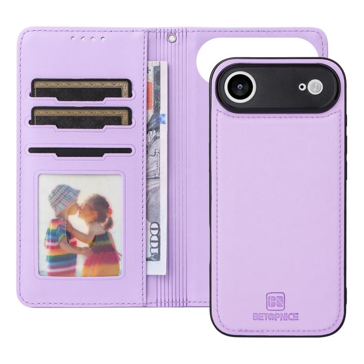 For iPhone Air BETOPNICE BN-005 2 in 1 Detachable Imitate Genuine Leather Phone Case(Light Purple) by BETOPNICE