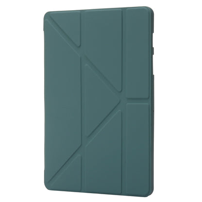 For Samsung Galaxy Tab S10 FE / S9 Deformation Silicone Leather Tablet Case(Dark Green) by bashfashion