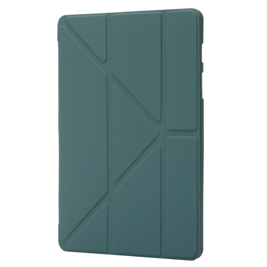For Samsung Galaxy Tab S10 FE / S9 Deformation Silicone Leather Tablet Case(Dark Green) by bashfashion