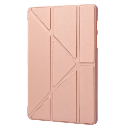 For Samsung Galaxy Tab S10 FE / S9 Deformation Silicone Leather Tablet Case(Rose Gold) by bashfashion