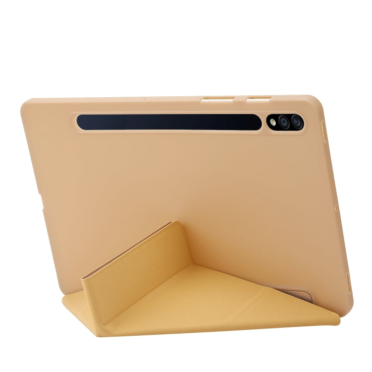 For Samsung Galaxy Tab S10+ / S9+ Deformation Silicone Leather Tablet Case(Gold) by bashfashion
