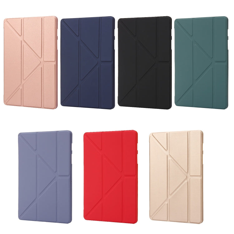 For Samsung Galaxy Tab S10 FE / S9 Deformation Silicone Leather Tablet Case(Rose Gold) by bashfashion