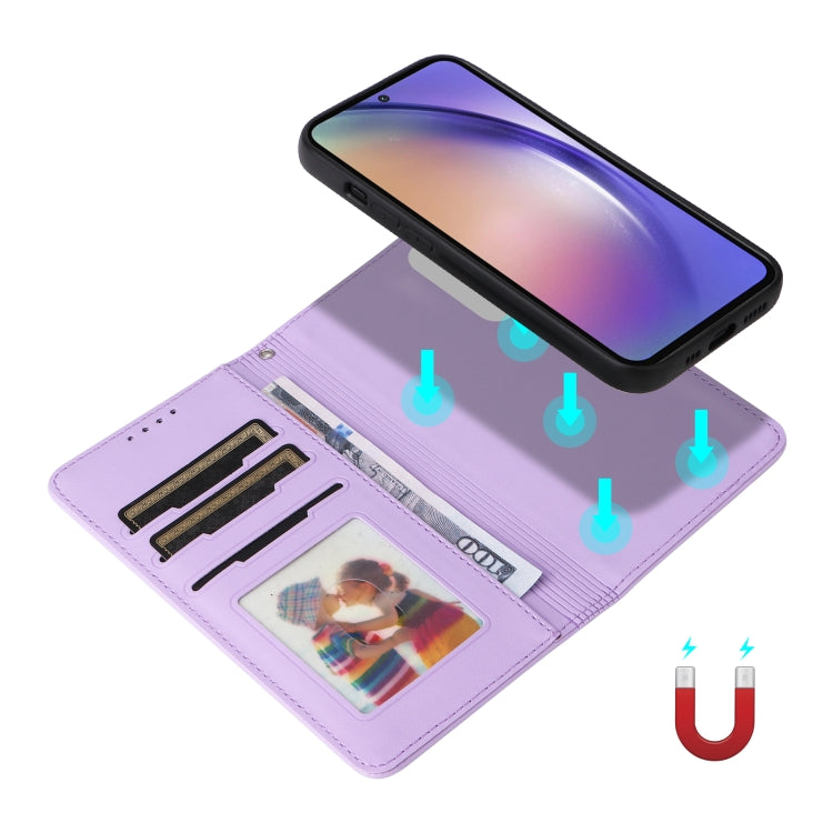 For Samsung Galaxy A55 BETOPNICE BN-005 2 in 1 Detachable Imitate Genuine Leather Phone Case(Light Purple) by BETOPNICE