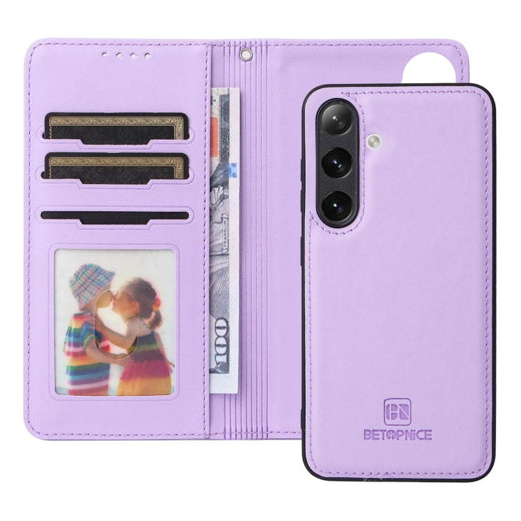 For Samsung Galaxy S24 5G BETOPNICE BN-005 2 in 1 Detachable Imitate Genuine Leather Phone Case(Light Purple) by BETOPNICE