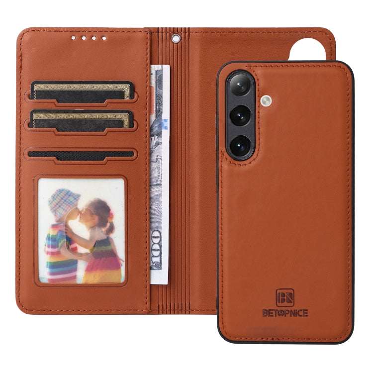 For Samsung Galaxy S24+ 5G BETOPNICE BN-005 2 in 1 Detachable Imitate Genuine Leather Phone Case(Brown) by BETOPNICE