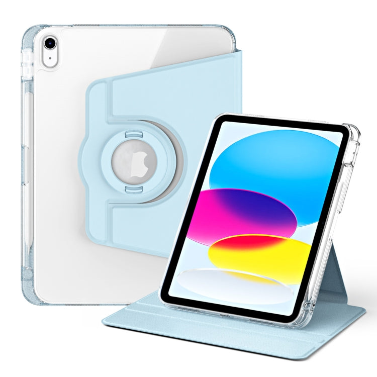 For iPad 2025 / 2022 360 Rotation Detachable Clear Acrylic Leather Tablet Case(Ice Blue) by bashfashion