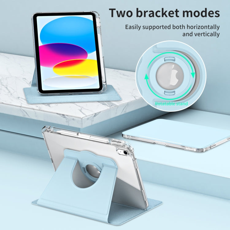 For iPad 2025 / 2022 360 Rotation Detachable Clear Acrylic Leather Tablet Case(Ice Blue) by bashfashion