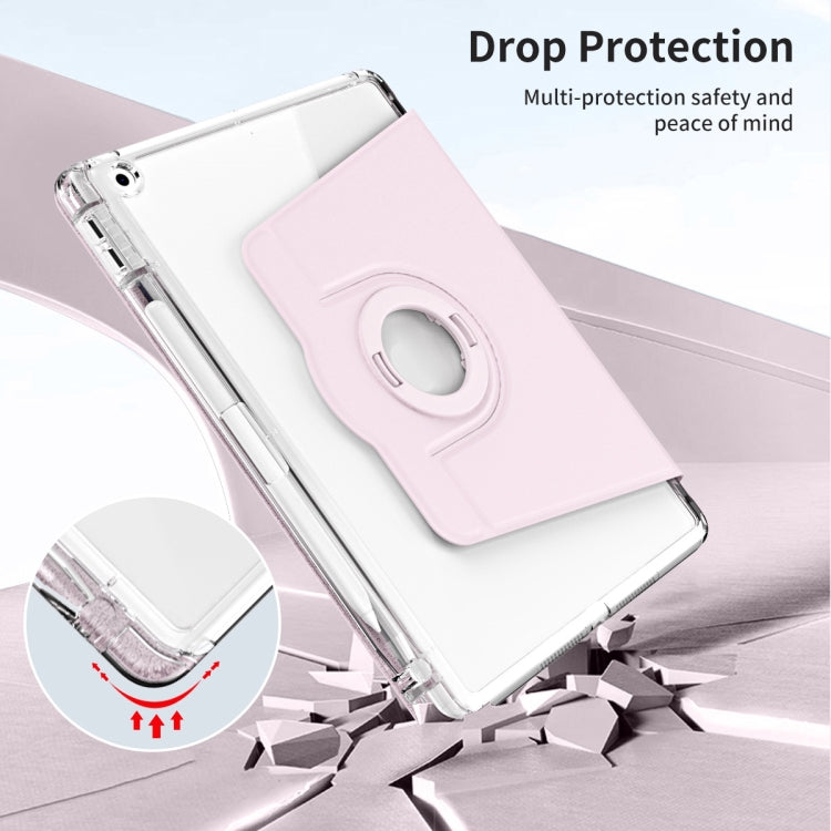 For iPad 10.2 2021 / 2020 360 Rotation Detachable Clear Acrylic Leather Tablet Case(Pink) by bashfashion