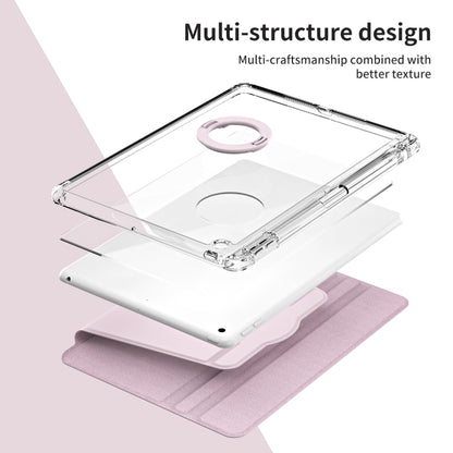 For iPad 10.2 2021 / 2020 360 Rotation Detachable Clear Acrylic Leather Tablet Case(Pink) by bashfashion