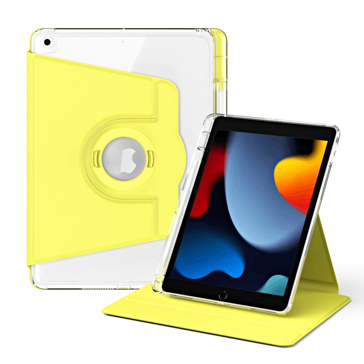 For iPad Pro 9.7 / 9.7 2018 / 2017 360 Rotation Detachable Clear Acrylic Leather Tablet Case(Yellow) by bashfashion