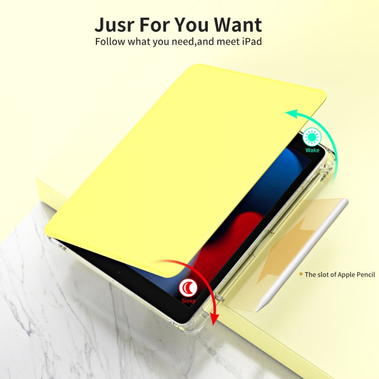 For iPad Pro 9.7 / 9.7 2018 / 2017 360 Rotation Detachable Clear Acrylic Leather Tablet Case(Yellow) by bashfashion