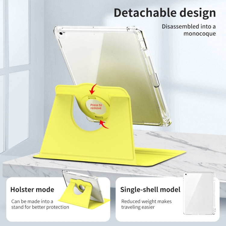 For iPad Pro 9.7 / 9.7 2018 / 2017 360 Rotation Detachable Clear Acrylic Leather Tablet Case(Yellow) by bashfashion