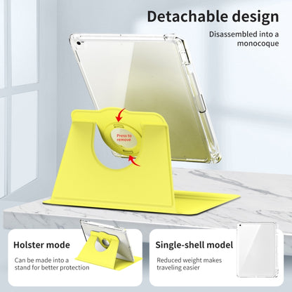 For iPad Pro 9.7 / 9.7 2018 / 2017 360 Rotation Detachable Clear Acrylic Leather Tablet Case(Yellow) by bashfashion