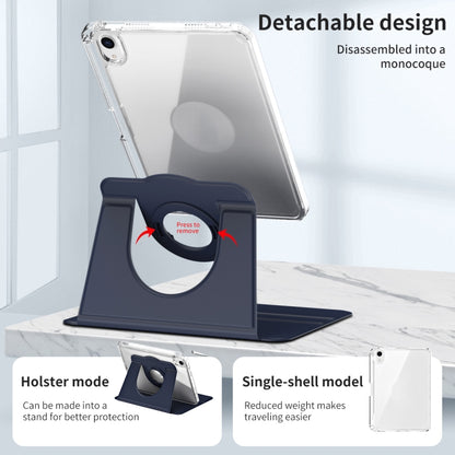 For iPad mini 6 / mini 2024 360 Rotation Detachable Clear Acrylic Leather Tablet Case(Dark Blue) by bashfashion
