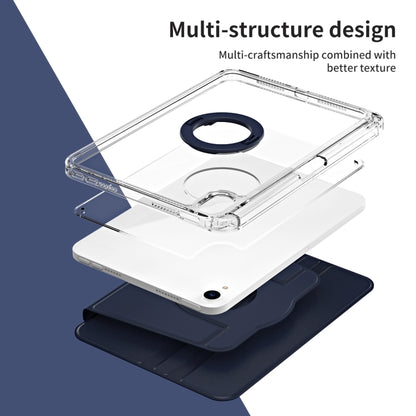 For iPad mini 6 / mini 2024 360 Rotation Detachable Clear Acrylic Leather Tablet Case(Dark Blue) by bashfashion