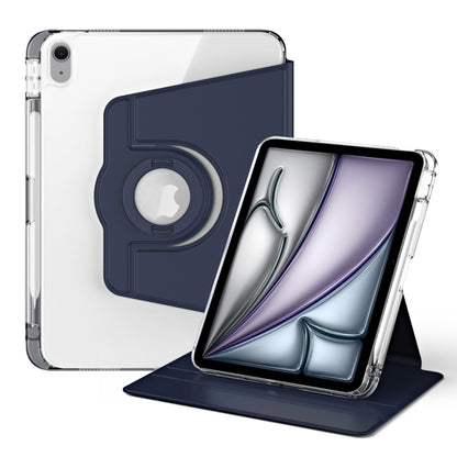 For iPad Air 11 2025 / 2024 360 Rotation Detachable Clear Acrylic Leather Tablet Case(Dark Blue) by bashfashion