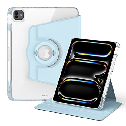 For iPad Pro 11 2025 / 2024 360 Rotation Detachable Clear Acrylic Leather Tablet Case(Ice Blue) by bashfashion