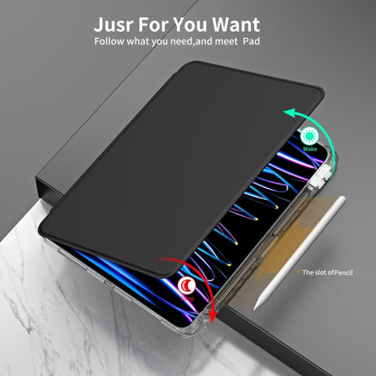 For iPad Pro 13 2025 / 2024 360 Rotation Detachable Clear Acrylic Leather Tablet Case(Black) by bashfashion