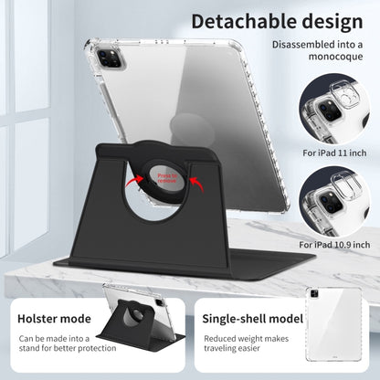 For iPad Pro 13 2025 / 2024 360 Rotation Detachable Clear Acrylic Leather Tablet Case(Black) by bashfashion