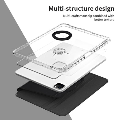 For iPad Pro 13 2025 / 2024 360 Rotation Detachable Clear Acrylic Leather Tablet Case(Black) by bashfashion